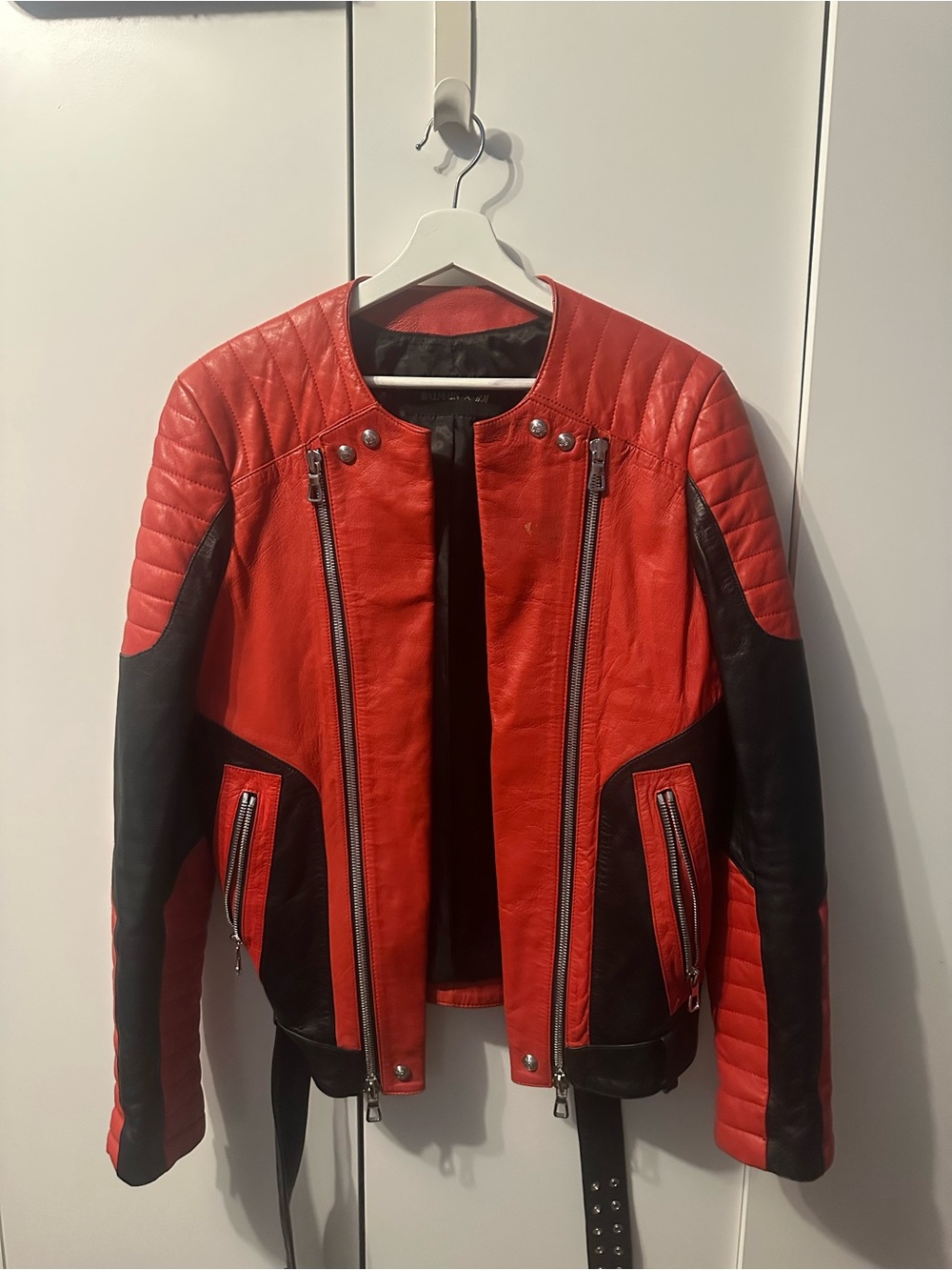 Balmain H&M Moto Biker Jacket Size 38R